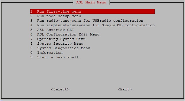 Run first-time menu